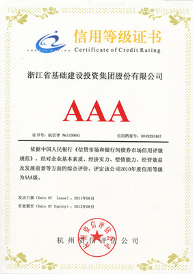 再攀新高，我集團(tuán)喜獲AAA級最高信用評級